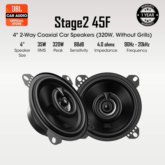 JBL STAGE2 45F, GEN2 10cm, 2-juostu koaksialiniai garsiakalbiai, 